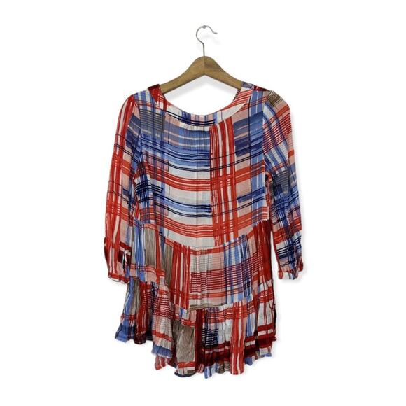 Anthropologie Maeve Lila Tiered Plaid Tunic Top - Picture 2 of 8